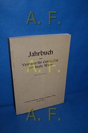 Bild des Verkufers fr Jahrbuch der Vereins fr Geschichte der Stadt Wien, 30/31 (1974/75) zum Verkauf von Antiquarische Fundgrube e.U.