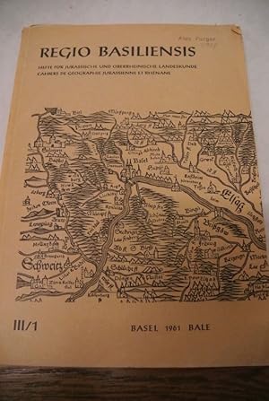 Imagen del vendedor de Regio Basiliensis. 3. Jg., 1. Heft. (= Hefte fr jurassische und oberrheinische Landeskunde) a la venta por Antiquariat Bookfarm
