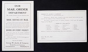 Advertising Inserts for George W. Jacobs & Co., Booksellers and Stationers