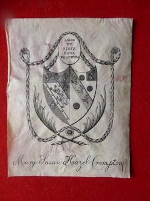 Armorial Bookplate Mary Susan Hazel Crompton 19th Century