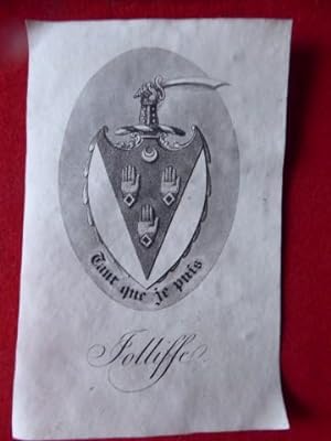 Armorial Bookplate for Joliffe, the Family Name of the Barons Hylton