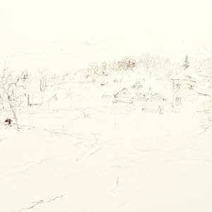 Image du vendeur pour Paysage hivernal. Dessin original. mis en vente par Librairie de l'Amateur