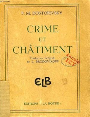 Imagen del vendedor de Crime Et Chatiment a la venta por JLG_livres anciens et modernes