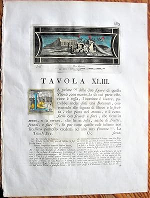 Antique Copperplate Engraving: Tavola XLIII