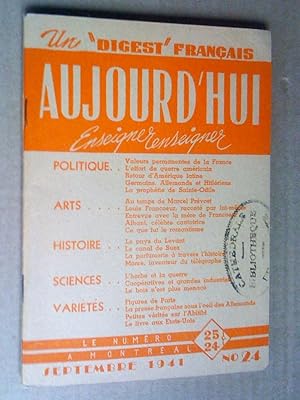 Aujourd'hui, un digest français: enseigner, renseigner, no 24 septembre 1941