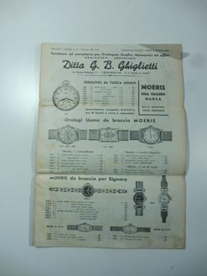 Ditta G. B. Ghiglietti. Forniture ed utensilerie per orologiai, orefici.Cat. n. 42. 1937