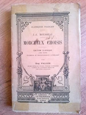 Imagen del vendedor de Morceaux choisis Edition avec notes jean-jacques rousseau a la venta por Des livres et nous