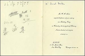 Birthday Invitation addressed to Samuel Barber, with autograph musical notations