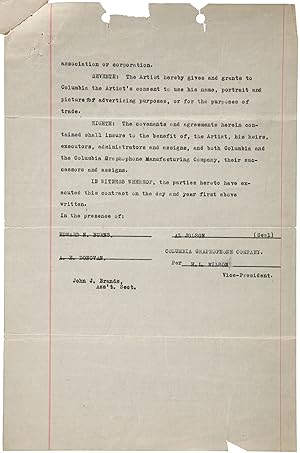 Contract for "Swanee."