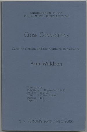 Bild des Verkufers fr Close Connections: Caroline Gordon and the Southern Renaissance zum Verkauf von Between the Covers-Rare Books, Inc. ABAA