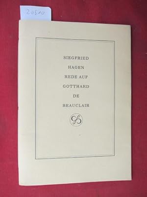 Seller image for Rede auf Gotthard de Beauclair. for sale by Versandantiquariat buch-im-speicher