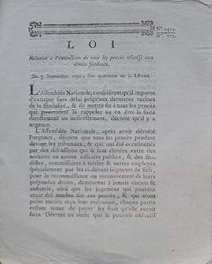 Loi relative à l'extinction de tous les procès relatifs aux droits féodaux