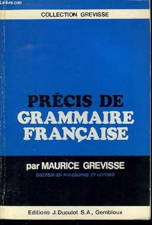 Image du vendeur pour PRECIS GRAMMAIRE FRANCAISE mis en vente par Le-Livre
