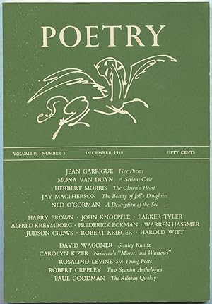 Seller image for Poetry: Volume XCIII, Number 3, December 1958 for sale by Between the Covers-Rare Books, Inc. ABAA