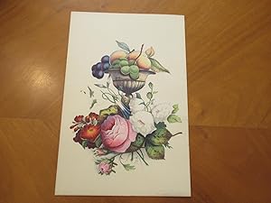 Seller image for Flowers With Bowl Of Fruit (Original Antique Colored Engraving) for sale by Arroyo Seco Books, Pasadena, Member IOBA