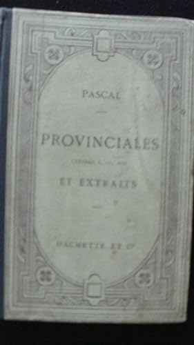 Imagen del vendedor de Provinciales Lettres I, IV, XIII et Extraits - a la venta por Des livres et nous