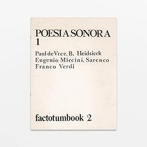 Imagen del vendedor de Poesia Sonora 1 / factotumbook 2 a la venta por The Idea of the Book