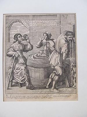 Seller image for Les premiers morceaux nuisent aux derniers. Kupferstich auf Bttenpapier. Aus der Folge: Recueil des plus illustres proverbes for sale by Antiquariat Friederichsen