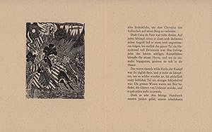 Seller image for Original Holzschnitt zu Elisabeth Goudge "Das schneeweiße Rößlein". Original Graphik, signiert Kunstdruckpapier, Blattgröße 32 x 20 cm for sale by ANTIQUARIAT Franke BRUDDENBOOKS