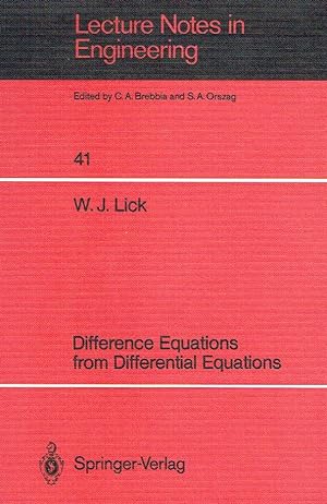 Image du vendeur pour Difference Equations from Differential Equations (Lecture Notes in Engineering, Band 41). mis en vente par Antiquariat Bernhardt
