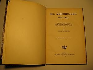 Image du vendeur pour Die Assyriologie 1914-1922. Wissenschaftliche Forschungsergebnisse in Bibliographischer Form. Abgeschlossen am 31. Juli 1922. mis en vente par HamlehBuch