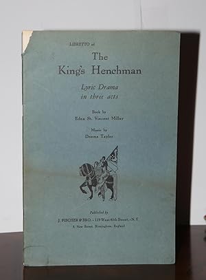 Seller image for Libretto of The King's Henchman; Lyric Drama in Three Acts for sale by The Reluctant Bookseller