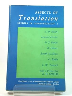 Bild des Verkufers fr Aspects of Translation: Studies in Communication 2 zum Verkauf von PsychoBabel & Skoob Books