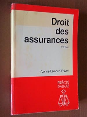 Seller image for Droit des assurances, 7e dition, 1990 for sale by Livresse