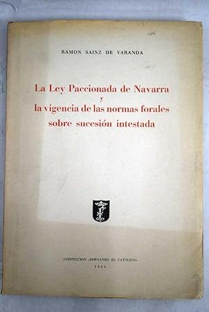 Imagen del vendedor de La ley Paccionada de Navarra y la vigencia de las normas forales sobre sucesin intestada a la venta por Alcan Libros