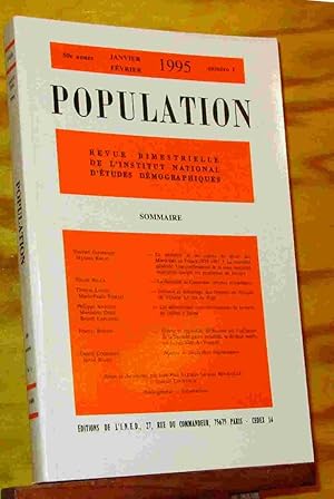 Bild des Verkufers fr POPULATION - NUMERO 1 - 1995 zum Verkauf von Livres 113