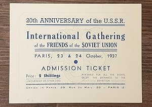 20th Anniversary of the Soviet Union, International Rally, Paris, October 23-24th 1937 F.S.U (Fri...