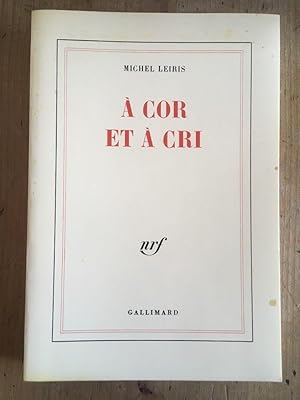 Image du vendeur pour  cor et  cri mis en vente par Librairie des Possibles