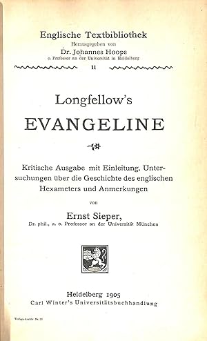 Bild des Verkufers fr Longfellow's Evangeline zum Verkauf von WeBuyBooks