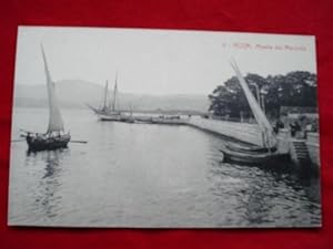 Tarxeta postal: Noia (Noya)- Vista parcial. Peirao do Marqués - Muelle del Marqués. 1920