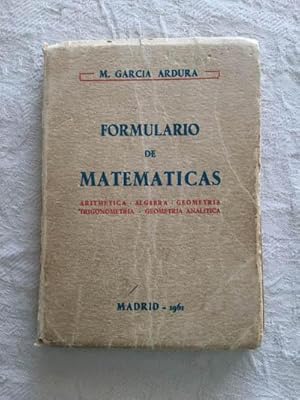 Imagen del vendedor de Formulario de matemticas a la venta por Libros Ambig