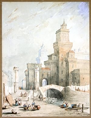 Seller image for Castello Estense a Ferrara. for sale by Antiquariat Steffen Vlkel GmbH