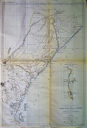 1868 Original Map of the Southern Calla & Waboni and the Adjacent Somali Countries after the Trip...