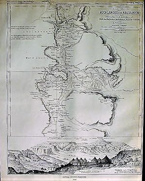 1868 Special Map of the Highlands of Abyssinia between Tekonda and Addigerat. After English Photo...