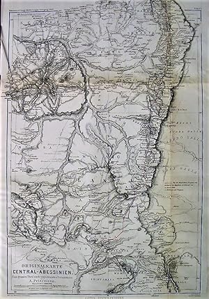 1868 Original Map of Central Abyssinia. To a Large Extent According to Unpublished Documents. By ...