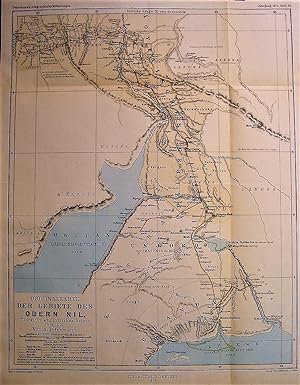 1875 Original Map of the Areas of the Upper Nile, Overview of all the Routes Up to 1875. By A. Pe...