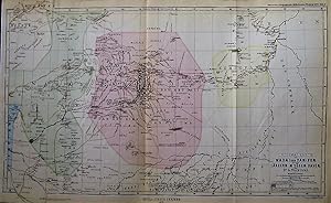1875 Original Map of Wadai and Darfur Lands in the Sudan. By Dr. G. Nachtigal.