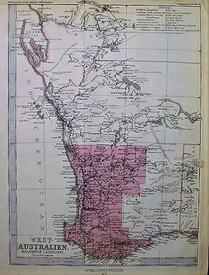 1875 Map of West Australia. By A. Petermann.