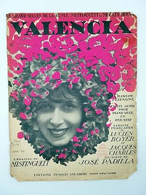 PARTITURA VALENCIA MOULIN ROUGE (Mistinguett / José Padilla) Francis Salabert, 1925
