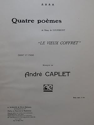 Bild des Verkufers fr CAPLET Andr Le Vieux Coffret Quatre pomes Chant Piano 1918 zum Verkauf von partitions-anciennes