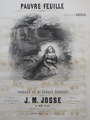 Seller image for JOSSE J. M. Pauvre Feuille Chant Piano ca1845 for sale by partitions-anciennes