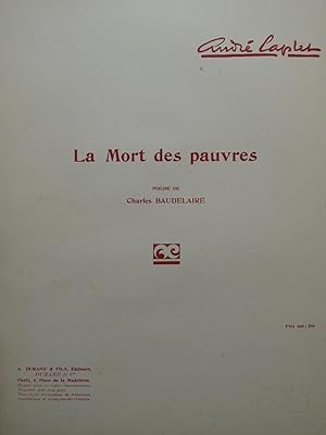 Image du vendeur pour CAPLET Andr La mort des pauvres Chant Piano 1924 mis en vente par partitions-anciennes