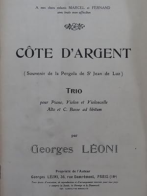 Seller image for LONI Georges Cte d'Argent St Jean de Luz Piano Violon Violoncelle for sale by partitions-anciennes
