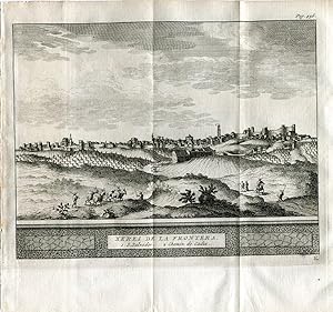 Cadiz. Xeres de la Frontera. Grabado por Pieter Van der Aa, 1707.