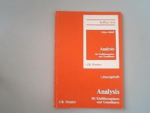 Immagine del venditore per Analysis fr Einfhrungskurs und Grundkurse Lehrerbd. Lsungeheft. venduto da Antiquariat Bookfarm