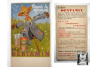 Antigua Tarjeta - Advertising Card : ELIXIR DENTAMIN.